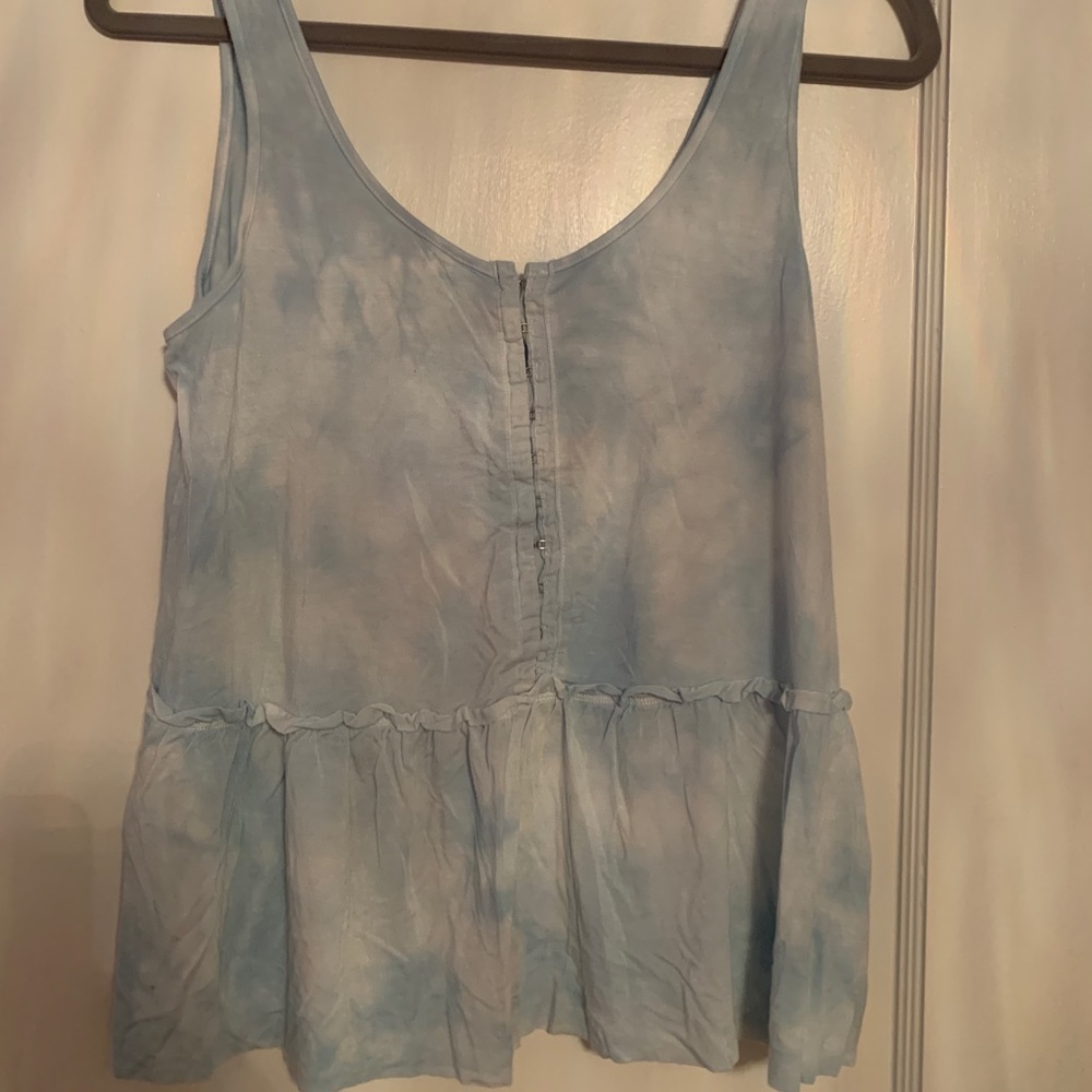 Blue& White tie dye tank top